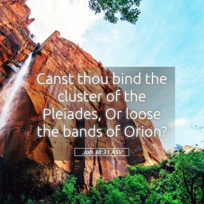 Picture 05 - Job 38:31 ASV - Canst thou bind the cluster of the Pleiades, Or - Bible Verse Picture