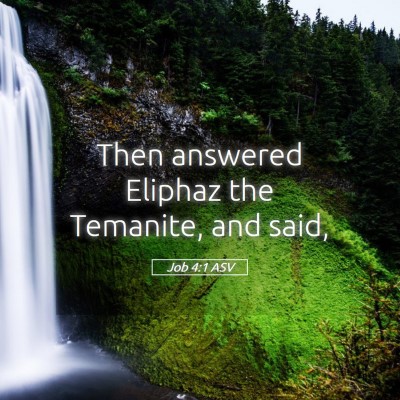 Picture 05 - Job 4:1 ASV - Then answered Eliphaz the Temanite, and - Bible Verse Picture