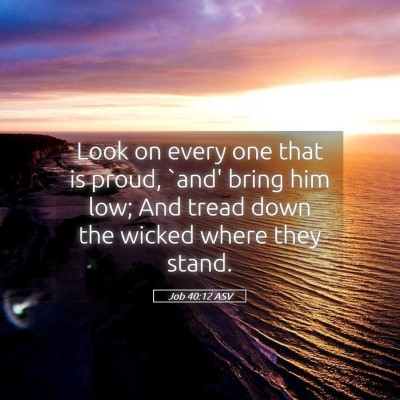 Picture 05 - Job 40:12 ASV - Look on every one that is proud, `and' bring him - Bible Verse Picture