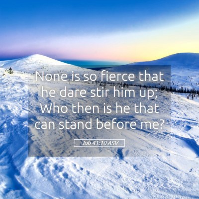 Picture 05 - Job 41:10 ASV - None is so fierce that he dare stir him up; Who - Bible Verse Picture