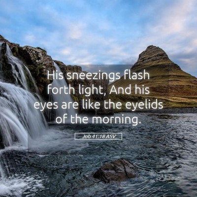 Picture 05 - Job 41:18 ASV - His sneezings flash forth light, And his eyes are - Bible Verse Picture