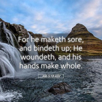 Picture 05 - Job 5:18 ASV - For he maketh sore, and bindeth up; He woundeth, - Bible Verse Picture