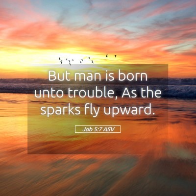 Picture 05 - Job 5:7 ASV - But man is born unto trouble, As the sparks fly - Bible Verse Picture