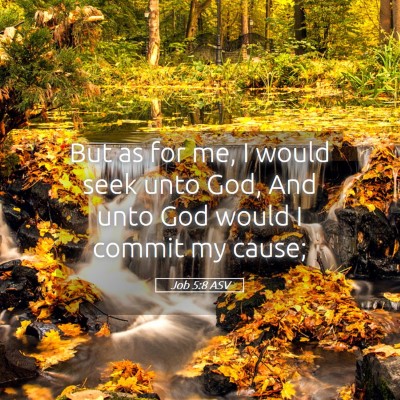 Picture 05 - Job 5:8 ASV - But as for me, I would seek unto God, And unto - Bible Verse Picture