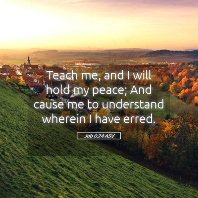Picture 05 - Job 6:24 ASV - Teach me, and I will hold my peace; And cause me - Bible Verse Picture