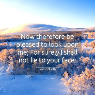 Picture 05 - Job 6:28 ASV - Now therefore be pleased to look upon me; For - Bible Verse Picture