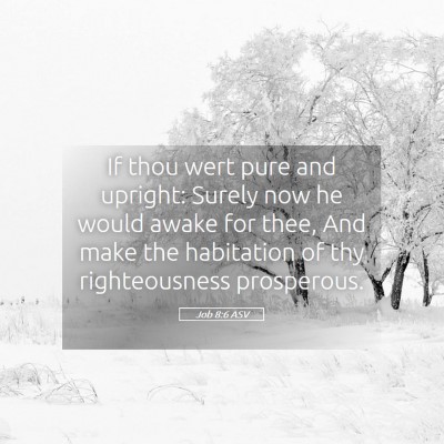 Picture 05 - Job 8:6 ASV - If thou wert pure and upright: Surely now he - Bible Verse Picture