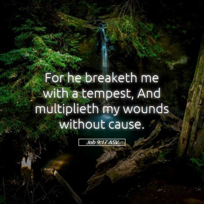 Picture 05 - Job 9:17 ASV - For he breaketh me with a tempest, And - Bible Verse Picture
