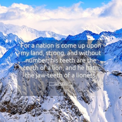 Picture 05 - Joel 1:6 ASV - For a nation is come up upon my land, strong, and - Bible Verse Picture