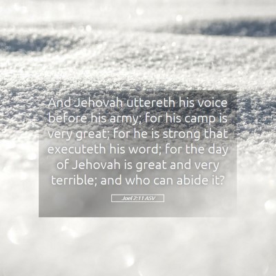Picture 05 - Joel 2:11 ASV - And Jehovah uttereth his voice before his army; - Bible Verse Picture
