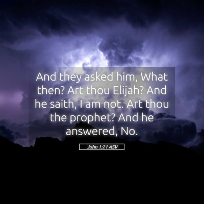 Picture 05 - John 1:21 ASV - And they asked him, What then? Art thou Elijah? - Bible Verse Picture