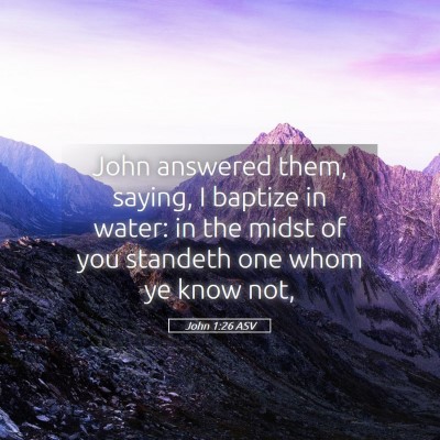 Picture 05 - John 1:26 ASV - John answered them, saying, I baptize in water: - Bible Verse Picture