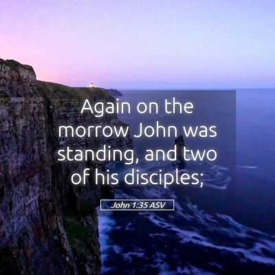 Picture 05 - John 1:35 ASV - Again on the morrow John was standing, and two of - Bible Verse Picture