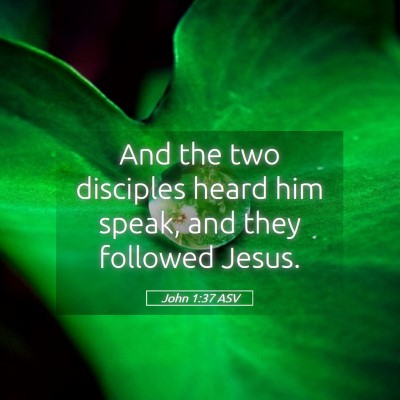 Picture 05 - John 1:37 ASV - And the two disciples heard him speak, and they - Bible Verse Picture