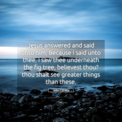 Picture 05 - John 1:50 ASV - Jesus answered and said unto him, Because I said - Bible Verse Picture