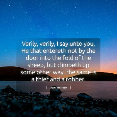Picture 05 - John 10:1 ASV - Verily, verily, I say unto you, He that entereth - Bible Verse Picture