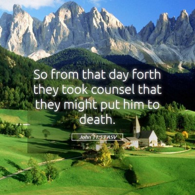 Picture 05 - John 11:53 ASV - So from that day forth they took counsel that - Bible Verse Picture