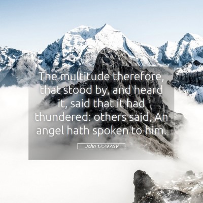 Picture 05 - John 12:29 ASV - The multitude therefore, that stood by, and heard - Bible Verse Picture