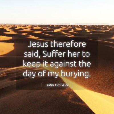 Picture 05 - John 12:7 ASV - Jesus therefore said, Suffer her to keep it - Bible Verse Picture