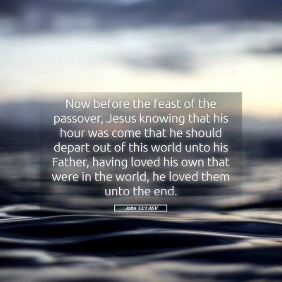 Picture 05 - John 13:1 ASV - Now before the feast of the passover, Jesus - Bible Verse Picture