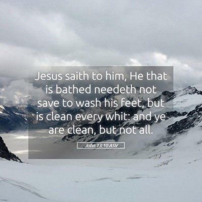 Picture 05 - John 13:10 ASV - Jesus saith to him, He that is bathed needeth not - Bible Verse Picture