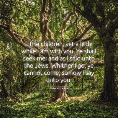 Picture 05 - John 13:33 ASV - Little children, yet a little while I am with - Bible Verse Picture