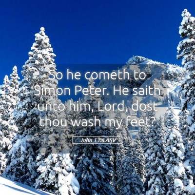 Picture 05 - John 13:6 ASV - So he cometh to Simon Peter. He saith unto him, - Bible Verse Picture
