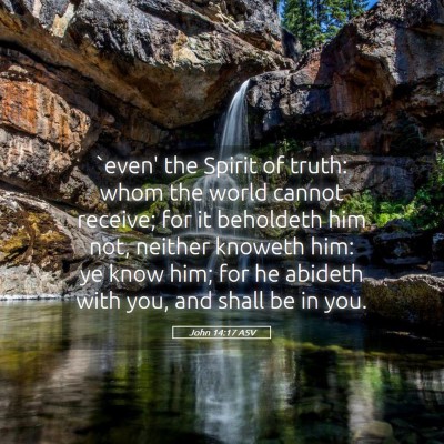 Picture 05 - John 14:17 ASV - `even' the Spirit of truth: whom the world cannot - Bible Verse Picture