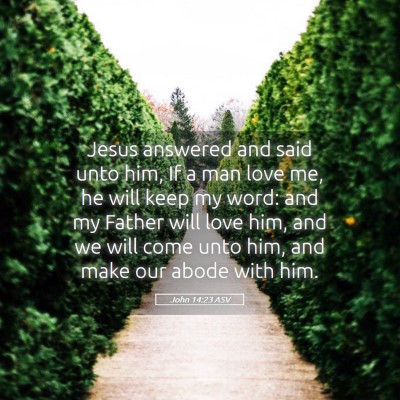 Picture 05 - John 14:23 ASV - Jesus answered and said unto him, If a man love - Bible Verse Picture