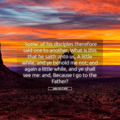 Picture 05 - John 16:17 ASV - `Some' of his disciples therefore said one to - Bible Verse Picture