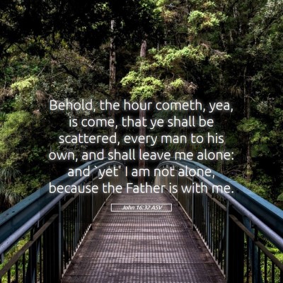 Picture 05 - John 16:32 ASV - Behold, the hour cometh, yea, is come, that ye - Bible Verse Picture