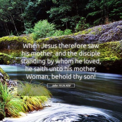Picture 05 - John 19:26 ASV - When Jesus therefore saw his mother, and the - Bible Verse Picture