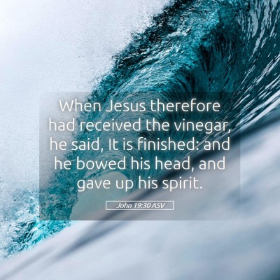 Picture 05 - John 19:30 ASV - When Jesus therefore had received the vinegar, he - Bible Verse Picture