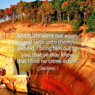 Picture 05 - John 19:4 ASV - And Pilate went out again, and saith unto them, - Bible Verse Picture