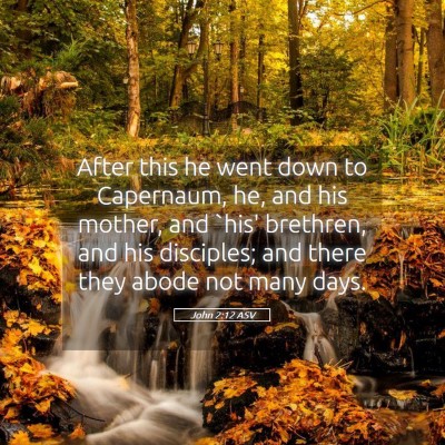 Picture 05 - John 2:12 ASV - After this he went down to Capernaum, he, and his - Bible Verse Picture