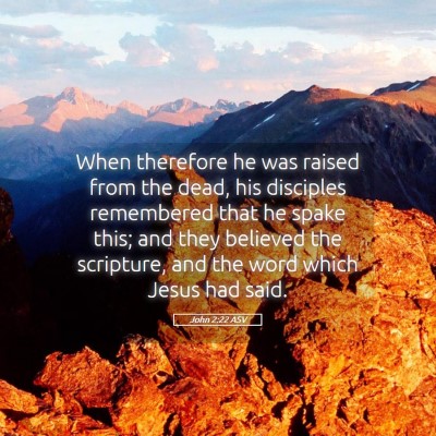 Picture 05 - John 2:22 ASV - When therefore he was raised from the dead, his - Bible Verse Picture