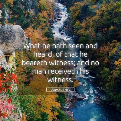 Picture 05 - John 3:32 ASV - What he hath seen and heard, of that he beareth - Bible Verse Picture