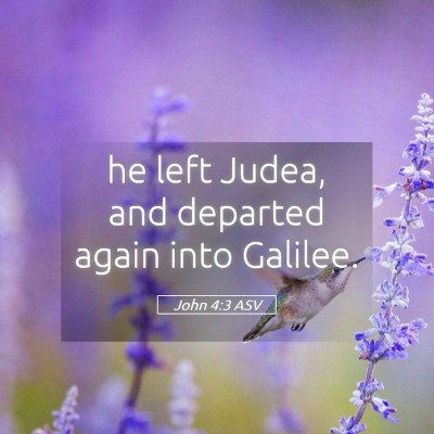 Picture 05 - John 4:3 ASV - he left Judea, and departed again into - Bible Verse Picture