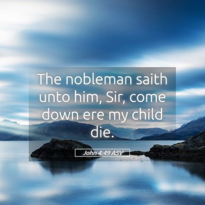 Picture 05 - John 4:49 ASV - The nobleman saith unto him, Sir, come down ere - Bible Verse Picture