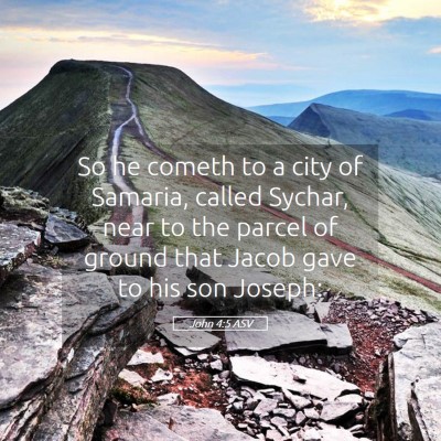 Picture 05 - John 4:5 ASV - So he cometh to a city of Samaria, called Sychar, - Bible Verse Picture