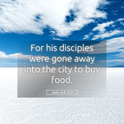 Picture 05 - John 4:8 ASV - For his disciples were gone away into the city to - Bible Verse Picture