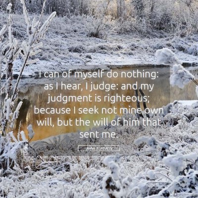Picture 05 - John 5:30 ASV - I can of myself do nothing: as I hear, I judge: - Bible Verse Picture
