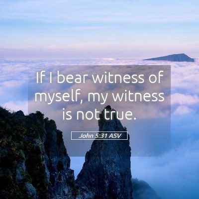 Picture 05 - John 5:31 ASV - If I bear witness of myself, my witness is not - Bible Verse Picture