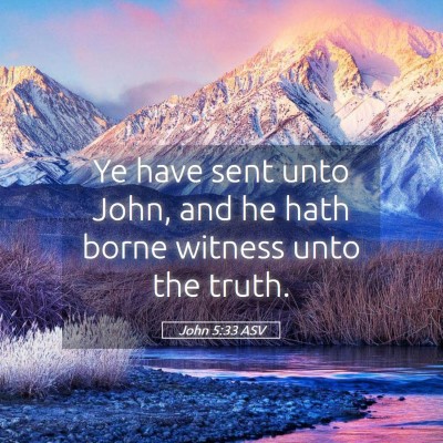 Picture 05 - John 5:33 ASV - Ye have sent unto John, and he hath borne witness - Bible Verse Picture