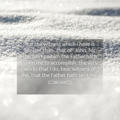 Picture 05 - John 5:36 ASV - But the witness which I have is greater than - Bible Verse Picture