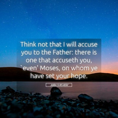 Picture 05 - John 5:45 ASV - Think not that I will accuse you to the Father: - Bible Verse Picture