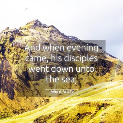 Picture 05 - John 6:16 ASV - And when evening came, his disciples went down - Bible Verse Picture