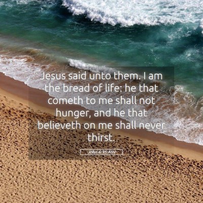 Picture 05 - John 6:35 ASV - Jesus said unto them. I am the bread of life: he - Bible Verse Picture
