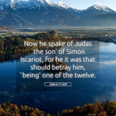 Picture 05 - John 6:71 ASV - Now he spake of Judas `the son' of Simon - Bible Verse Picture