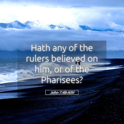 Picture 05 - John 7:48 ASV - Hath any of the rulers believed on him, or of the - Bible Verse Picture